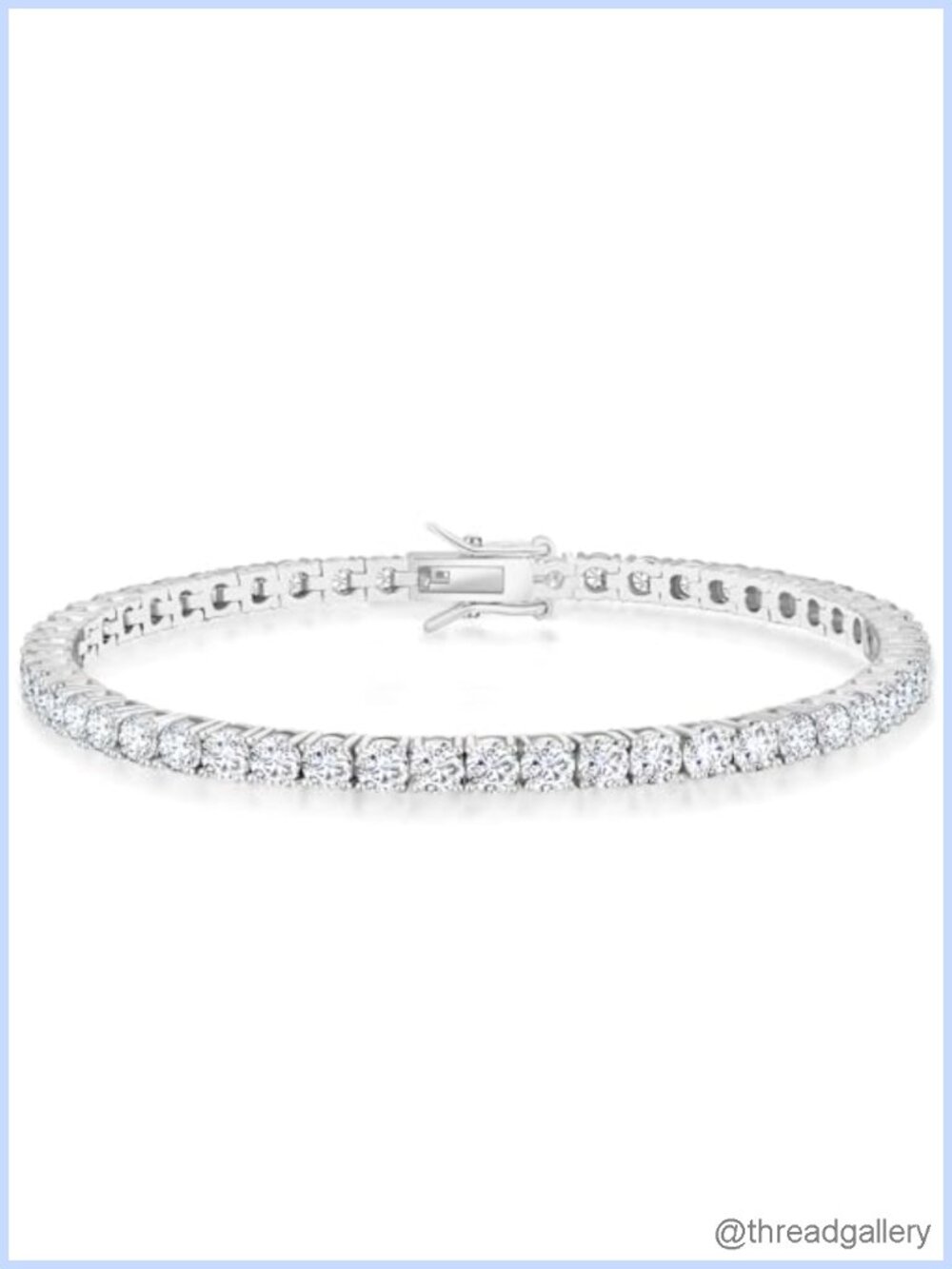 14K White Gold Plated Tennis Bracelet 5mm Cubic Zirconia Hypoallergenic